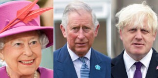 রানী দ্বিতীয় এলিজাবেথ, প্রিন্স চার্লস ও বরিস জনসন