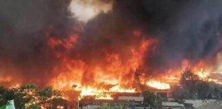 রোহিঙ্গা ক্যাম্পে আগুন