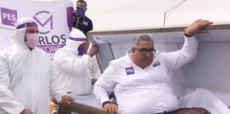 কফিনে করে নির্বাচনী প্রচারণা