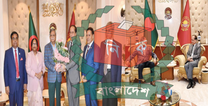 বঙ্গভবনে সিইসির নেতৃত্বে চার কমিশনার বঙ্গভবন